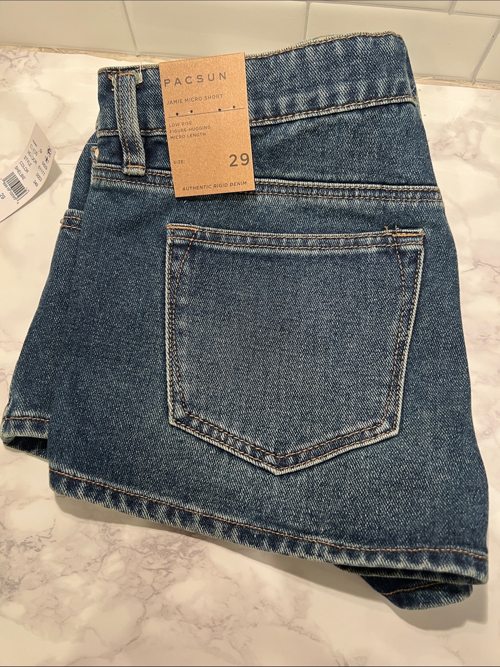 PacSun Vintage Blue High-Rise Micro Denim Shorts Size 29